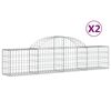 vidaXL Cestas de gaviones 2 uds forma de arco hierro 200x30x40/60 cm