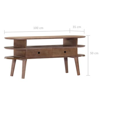 vidaXL Mueble para TV de madera maciza de acacia 110x35x50 cm