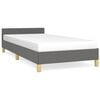 vidaXL Estructura de cama sin colch&oacute;n tela gris oscuro 90x200 cm