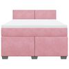 vidaXL Cama box spring con colch&oacute;n terciopelo rosa 140x200 cm