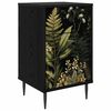 vidaXL Mesa de noche RHENEN Roble Negro 36 x 33 x 61 cm