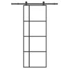 vidaXL Puerta corredera con set herrajes vidrio ESG aluminio 76x205 cm