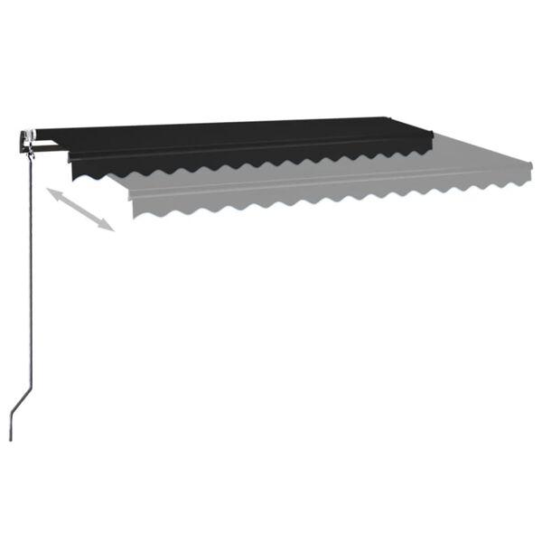 vidaXL Toldo autom&aacute;tico LED sensor de viento gris antracita 400x350 cm