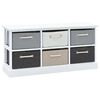 vidaXL Banco con almacenaje 6 cajones madera