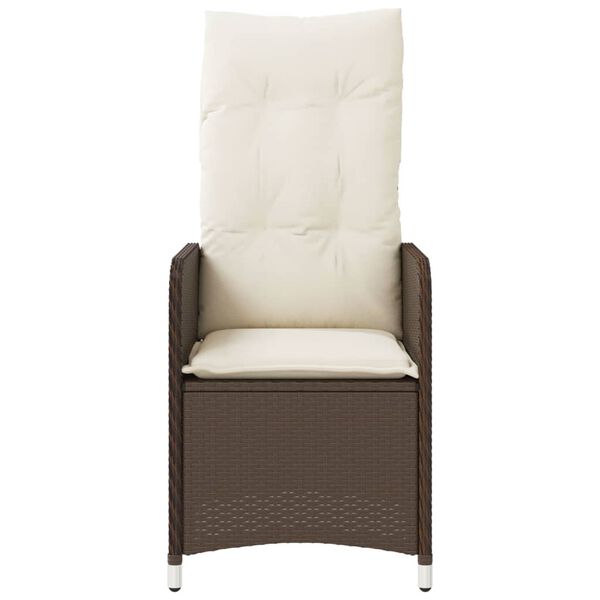 vidaXL Sillones reclinables jard&iacute;n con cojines marrones 2 uds rat&aacute;n PE