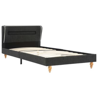vidaXL Estructura de cama con LED arpillera gris oscuro 90x200 cm