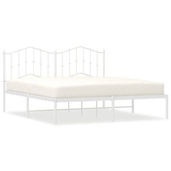 vidaXL Estructura cama sin colch&oacute;n con cabecero metal blanco 160x200cm
