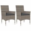 vidaXL Sillones de jard&iacute;n con cojines 2 uds rat&aacute;n sint&eacute;tico gris