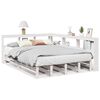 vidaXL Cama con estanter&iacute;a sin colch&oacute;n madera maciza blanca 140x200 cm