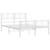 vidaXL Estructura cama sin colch&oacute;n con estribo metal blanco 140x190 cm