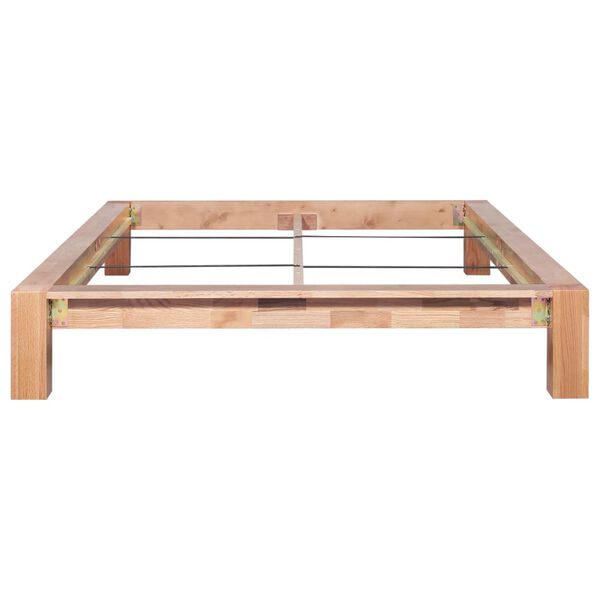 vidaXL Estructura de cama sin colch&oacute;n madera maciza roble 140x200 cm