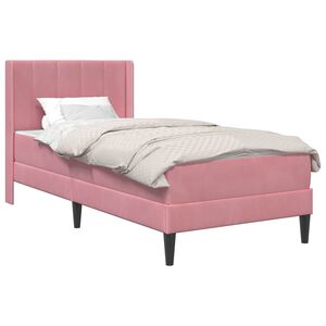 vidaXL Estructura de cama con colch&oacute;n Rosa 80 x 200 cm Terciopelo