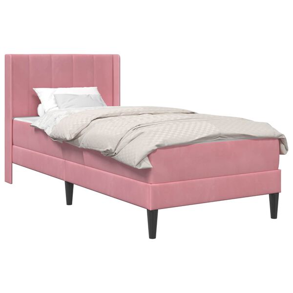 vidaXL Estructura de cama con colch&oacute;n Rosa 80 x 200 cm Terciopelo