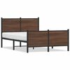 vidaXL Estructura de cama sin colch&oacute;n metal marr&oacute;n roble 120x190 cm