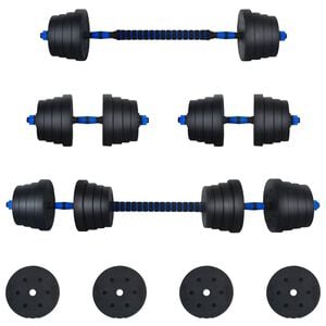 vidaXL Juego de Mancuernas 2 en 1 40kg Negro y azul