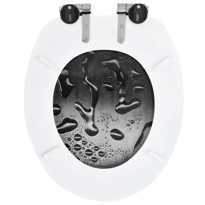 vidaXL Asiento WC con tapa de cierre suave MDF diseño gotas de agua