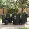 vidaXL Conjunto de Comedor de Jard&iacute;n 7 pcs Negro rat&aacute;n sint&eacute;tico