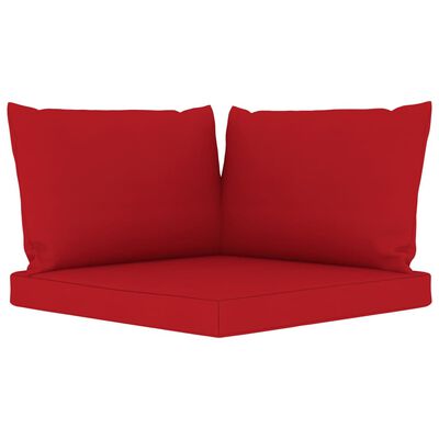 vidaXL Set de muebles de jardín 6 pzs madera impregnada cojines rojos