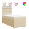 vidaXL Cama box spring con colch&oacute;n tela color crema 90x190 cm