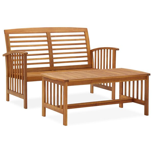 vidaXL Juego de muebles de jardín 2 piezas madera maciza de acacia