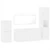 vidaXL Juego de muebles de ba&ntilde;o 4 pzas madera contrachapada blanco