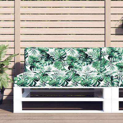 vidaXL Cojín para sofá de palets tela estampado de hojas 120x40x12 cm