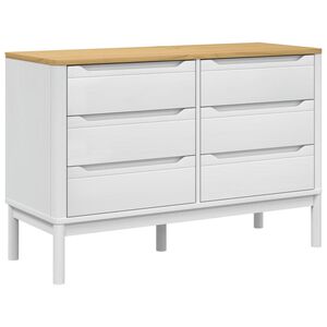 vidaXL C&oacute;moda cajonera FLORO madera maciza de pino blanco