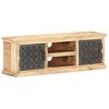 vidaXL Mueble de TV puertas de acero madera maciza mango 120x30x40 cm
