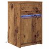 vidaXL Armario de Noche LED con caj&oacute;n Madera vieja 38 x 34 x 61 cm