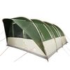 vidaXL Tienda de campa&ntilde;a familiar t&uacute;nel 7 personas impermeable verde