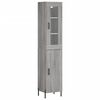 vidaXL Aparador alto madera contrachapada gris Sonoma 34,5x34x180 cm