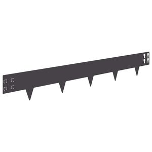 vidaXL Borde de C&eacute;sped 50 uds. 100 x 15 cm Acero Negro