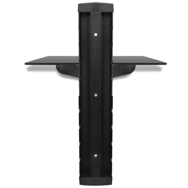 vidaXL Estante de pared para aparatos DVD 1 nivel de vidrio negro