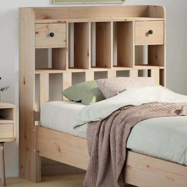 vidaXL Cabecero de cama con almacenaje madera maciza de pino 100 cm
