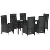 vidaXL Conjunto de Comedor de Jard&iacute;n 7 pcs Negro rat&aacute;n sint&eacute;tico