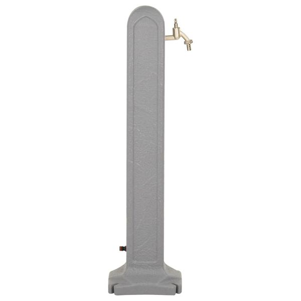 vidaXL Cisterna de jardín con grifo aspecto de piedra gris claro