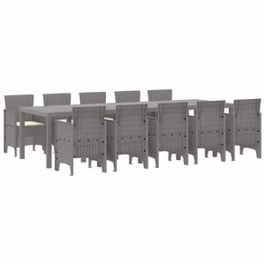 vidaXL Conjunto de Comedor de Jard&iacute;n 11 pcs Gris claro y crema