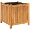 vidaXL Jardinera con forro madera maciza de acacia 50x50x50 cm