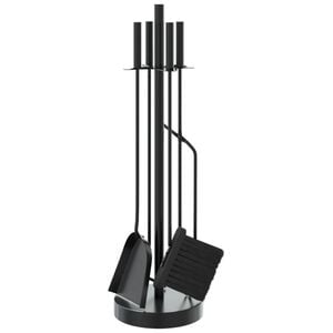 vidaXL Juego de herramientas para chimenea de 5 piezas, 18 x 66 cm, acero