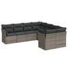 vidaXL Set de sof&aacute;s de jard&iacute;n 8 pzas y cojines rat&aacute;n sint&eacute;tico gris