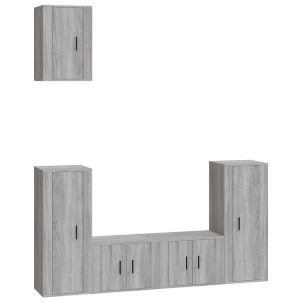 vidaXL Set de muebles para TV 5 pzas madera contrachapada gris Sonoma