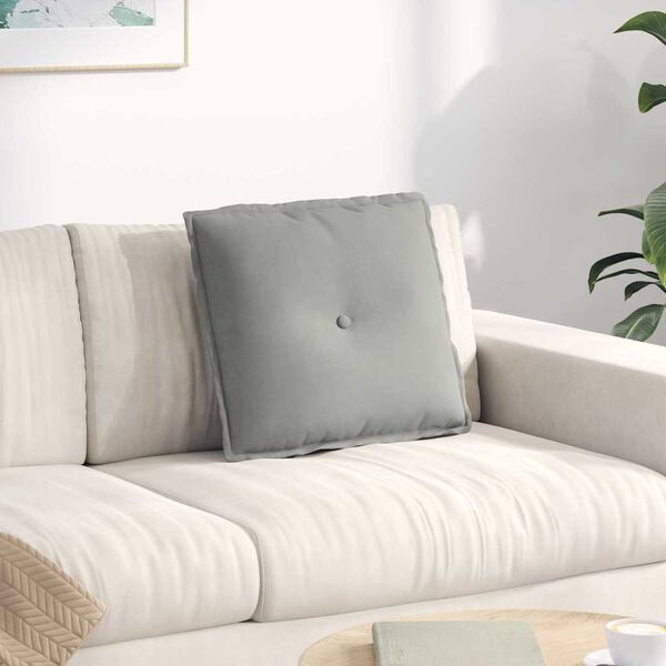 vidaXL Cojín de Espalda Gris Claro 50 x 45 cm Tela de microfibra