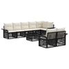 vidaXL Conjunto de sof&aacute;s de jard&iacute;n 9 uds. Negro rat&aacute;n sint&eacute;tico