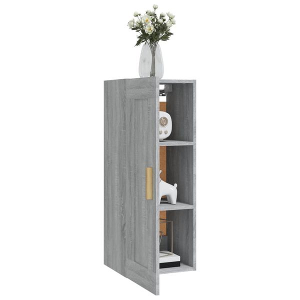 vidaXL Armario de pared madera de ingeniería gris Sonoma 35x34x90 cm