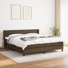 vidaXL Cama box spring con colch&oacute;n tela marr&oacute;n oscuro 160x200 cm