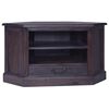 vidaXL Mueble de TV esquinero caoba maciza negro claro 80x40x49 cm