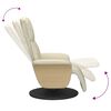 vidaXL Sill&oacute;n reclinable con reposapi&eacute;s cuero sint&eacute;tico color crema