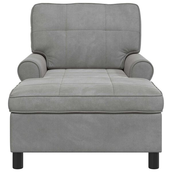 vidaXL Sill&oacute;n reclinable Gris Claro 91 x 157 x 91 cm Terciopelo