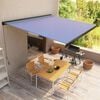vidaXL Toldo de carrete manual azul y blanco 500x300 cm