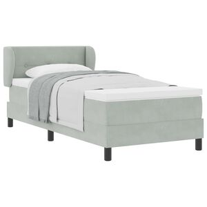 vidaXL Cama tipo Box Spring Gris claro 90 x 190 cm Terciopelo